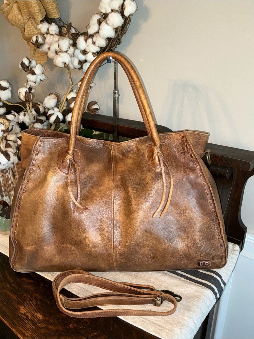 Bed Stu Rockaway Shoulder Crossbody Bag Tote Brown Taupe Driftwood MSPR $345